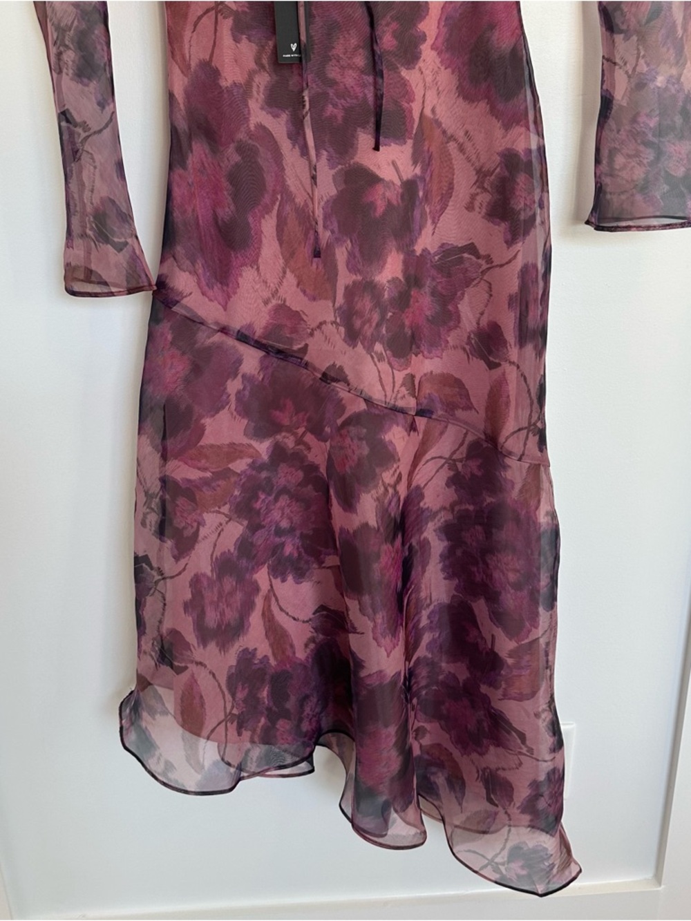 NWT Lulu's Pia Mauve Purple Floral Asymmetrical Midi Dress - Picture 9 of 16